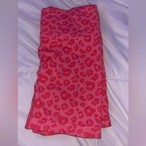 Pink Leopard Print Athletic Shorts